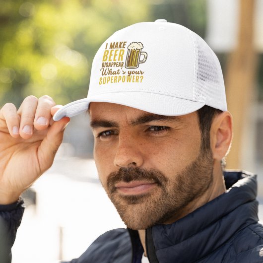 I Make Beer Disappear, Funny Beer Lover T-Shirt Truckerkappe