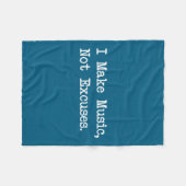 I Make Music, Not Excuses Funny Quotes Fleecedecke (Vorderseite (Horizontal))