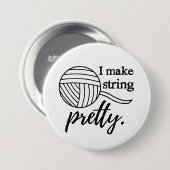 I Make String Hübsch Crafts / Yarn Typografy Button (Vorne & Hinten)
