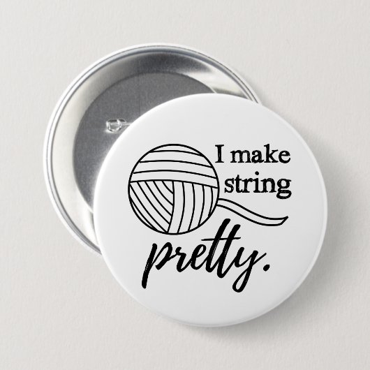 I Make String Hübsch Crafts / Yarn Typografy Button (Vorne & Hinten)