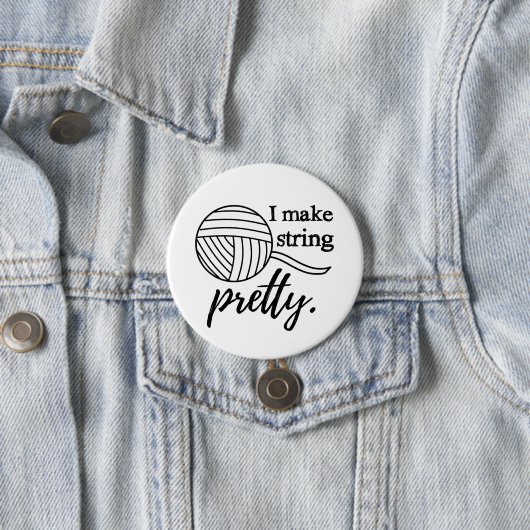 I Make String Hübsch Crafts / Yarn Typografy Button (Beispiel)