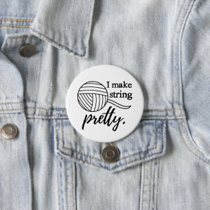 I Make String Hübsch Crafts / Yarn Typografy Button