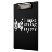 I Make String Hübsch ・ Garne & Handwerk (dunkel) Klemmbrett (Links)