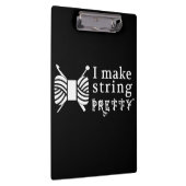 I Make String Hübsch ・ Garne & Handwerk (dunkel) Klemmbrett (Rechts)