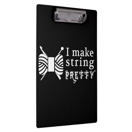 I Make String Hübsch ・ Garne & Handwerk (dunkel) Klemmbrett (Rechts)