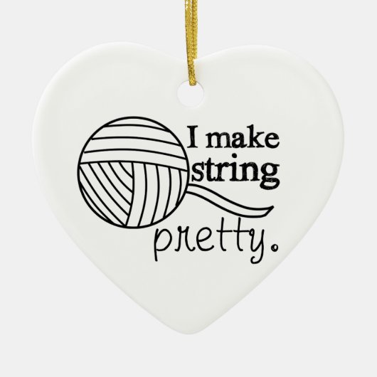 I Make String Hübsch ・ Garnhandwerk Keramik Ornament (Vorne)