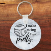 I Make String Hübsch ・ Kunsthandwerk Garnmarmor Schlüsselanhänger (Vorderseite)