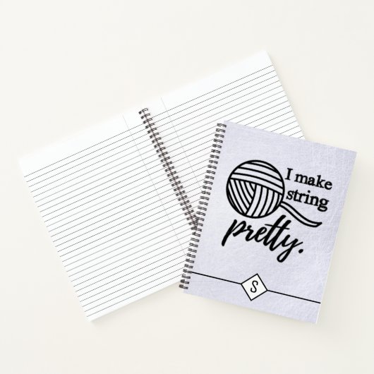 I Make String Hübsch Typografy Crafts + Garne Notizblock (Innenseite)