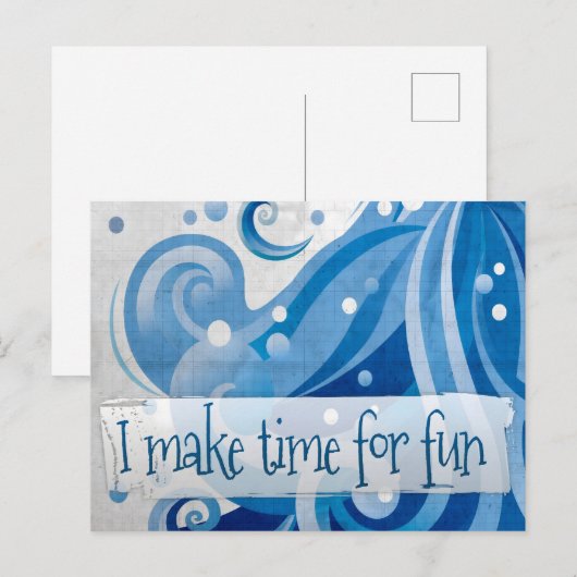 "I make time for fun" Motivation Affirmation Postkarte (Vorne/Hinten)