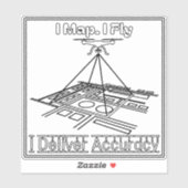 I map, I fly drone sticker (Blatt)