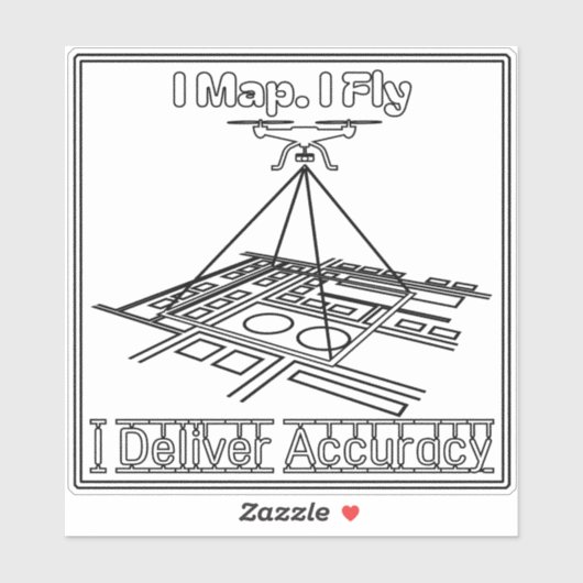 I map, I fly drone sticker (Blatt)