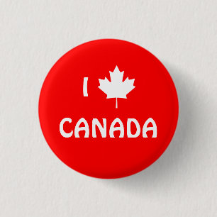 I Maple Leaf Canada Button