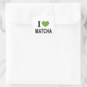 I ❤️ MATCHA I LIEBE MATCHA I HEART MATCHA QUADRATISCHER AUFKLEBER (Tasche)