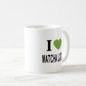 I ❤️ MATCHA LATTE I LIEBE MATCHA LATTE I HERZMATC KAFFEETASSE (VorderseiteRechts)