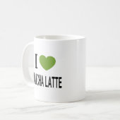 I ❤️ MATCHA LATTE I LIEBE MATCHA LATTE I HERZMATC KAFFEETASSE (Vorderseite Links)