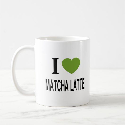 I ❤️ MATCHA LATTE I LIEBE MATCHA LATTE I HERZMATC KAFFEETASSE (Links)
