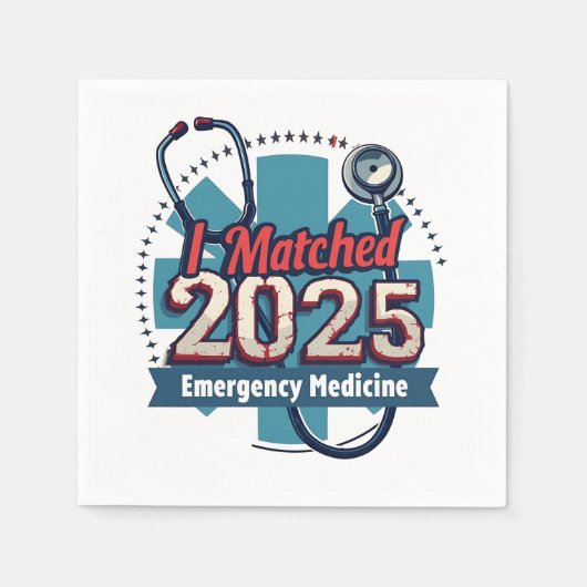 I Matched 2025 Emergency Medicine Serviette (Vorderseite)