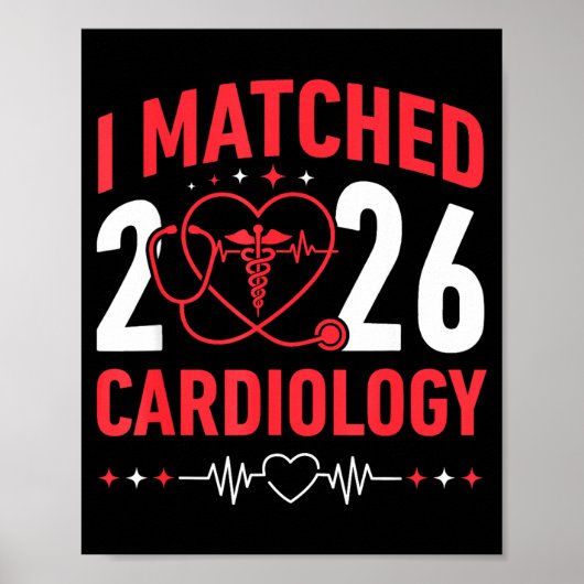 I Matched Cardiology Match Day 2026 Residency Resi Poster (Vorne)