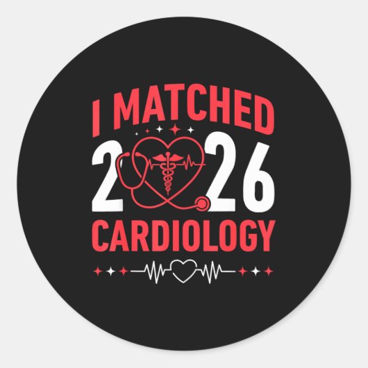 I Matched Cardiology Match Day 2026 Residency Resi Runder Aufkleber (Vorderseite)