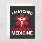 I Matched Emergency Medicine Abschluss Ankündigungspostkarte (Vorne/Hinten)
