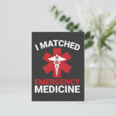 I Matched Emergency Medicine Abschluss Ankündigungspostkarte (Stehend Vorderseite)