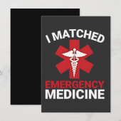 I Matched Emergency Medicine Abschluss Einladung (Vorne/Hinten)