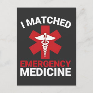 I Matched Emergency Medicine Abschluss Postkarte
