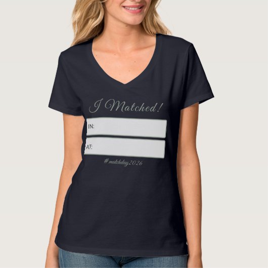“I Matched!” Personalized Residency Match Day T-Shirt (Vorderseite)