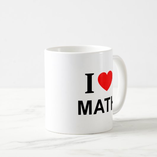 I ❤️ MATH I LIEBE MATH I HERZMATHEMA KAFFEETASSE (VorderseiteRechts)