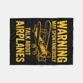 I May Sntaneously Talk About Airplanes Funny Airpl Fleecedecke (Vorderseite (Horizontal))