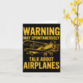 I May Sntaneously Talk About Airplanes Funny Airpl Karte (Gelbe Blume)