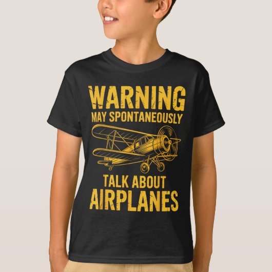 I May Sntaneously Talk About Airplanes Funny Airpl T-Shirt (Vorderseite)