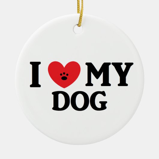 ♥ I meine Hundeverzierung Keramik Ornament (Vorne)