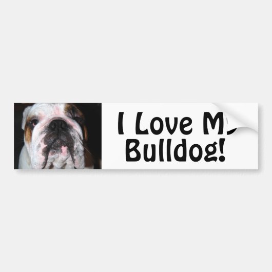 I meine Liebe, Bulldogge! Autoaufkleber (Vorne)