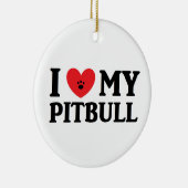 ♥ I meine Pitbull Verzierung Keramikornament (Rechts)