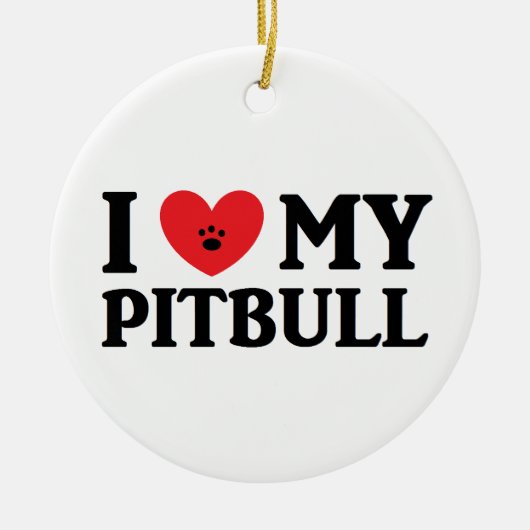 ♥ I meine Pitbull Verzierung Keramikornament (Vorne)