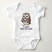 I Might Need Coffee Later - Funny Owl Humor Baby Strampler (Vorderseite)