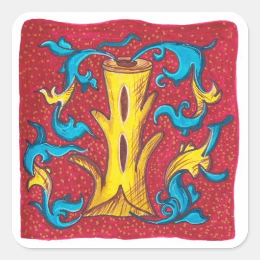 I - MINIATURE QUADRATISCHER AUFKLEBER (Vorderseite)