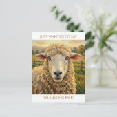 I Miss Ewe | Cute Keeping in Touch Postkarte (Stehend Vorderseite)