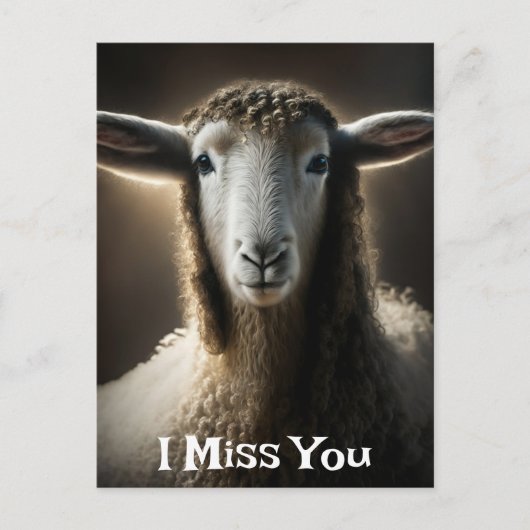 I Miss Ewe | Niedlich Puppe Postkarte (Vorderseite)