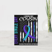 I Miss My Cousin Suicide Awareness Prevention Amer Karte (Vorderseite)