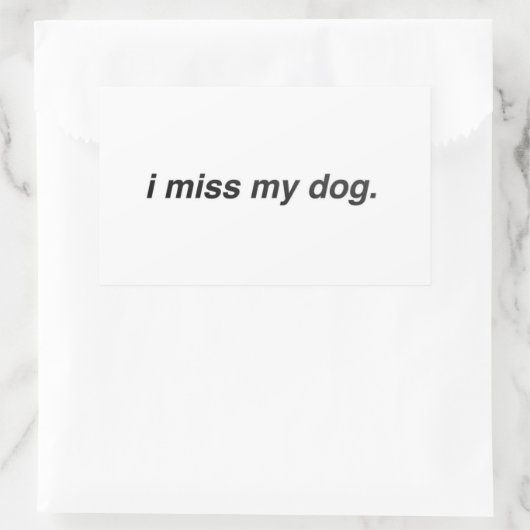 i Miss my Dog Rechteckiger Aufkleber (Tasche)