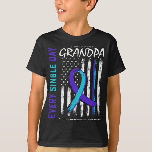 I Miss My Grandpa Suicide Awareness Prevention Ame T-Shirt (Vorderseite)