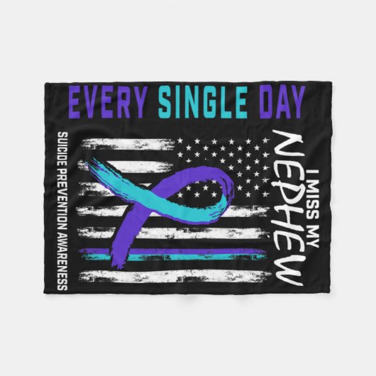I Miss My Nephew Suicide Awareness Prevention Amer Fleecedecke (Vorderseite (Horizontal))