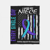 I Miss My Niece Suicide Awareness Prevention Ameri Fleecedecke (Vorderseite)