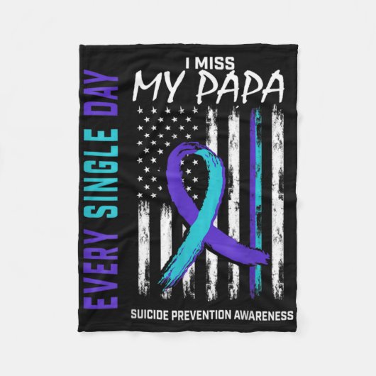I Miss My Papa Suicide Awareness Prevention Americ Fleecedecke (Vorderseite)