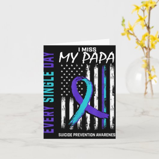 I Miss My Papa Suicide Awareness Prevention Americ Karte (Gelbe Blume)