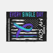 I Miss My Son Suicide Awareness Prevention America Fleecedecke (Vorderseite (Horizontal))