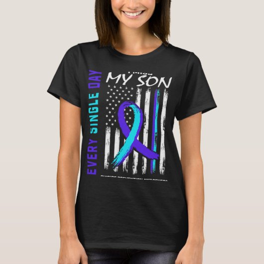 I Miss My Son Suicide Prevention Awareness America T-Shirt (Vorderseite)