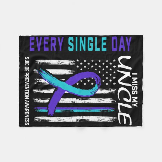I Miss My Uncle Suicide Awareness Prevention Ameri Fleecedecke (Vorderseite (Horizontal))
